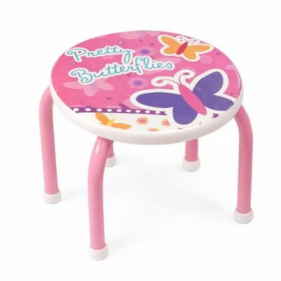 Banqueta Infantil Cadeira Degrau Multiuso Estudos Lanche Quarto Penteadeira Meninas Rosa Metal Yeet