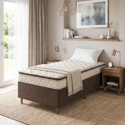 Colchão Solteiro Espuma D45 com Pillow Top Branco