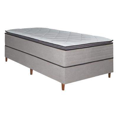 Colchão Solteiro Molas Ensacadas Vision D45 Pillow Top Americano Cinza Bom Pastor