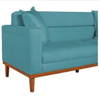 Sofá 2 Lugares Viena Suede Azul Turquesa - 3