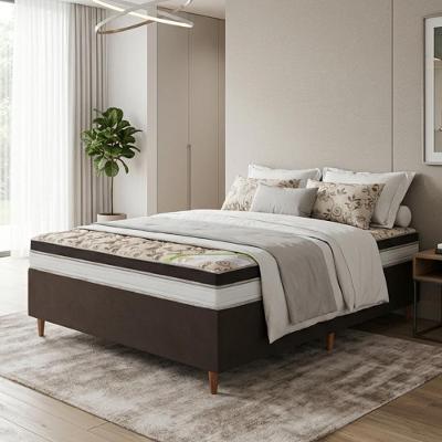 Colchão Casal Espuma D33 Pillow Top Americano Bege Bom Pastor Móveis