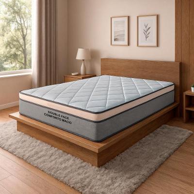 Colchão Queen Molas Ensacadas D45 Double Face Cinza Bom Pastor Móveis