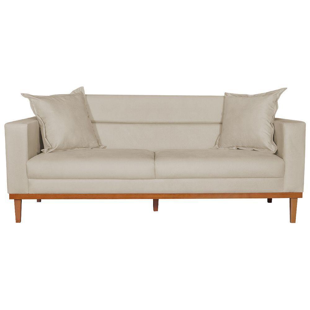 Sofá 2 Lugares Viena Suede Bege - 10
