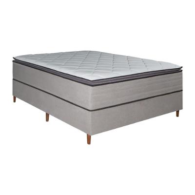 Colchão Casal Molas Ensacadas Vision D45 com Pillow Top Cinza Bom Pastor Móveis
