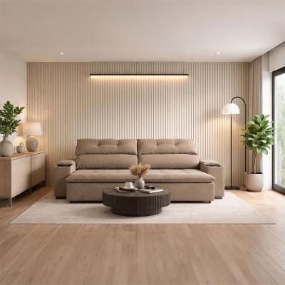 Painel Ripado Decorativo para Sala de Estar 320CM X 240CM MDF Luna Casa Lar Shop