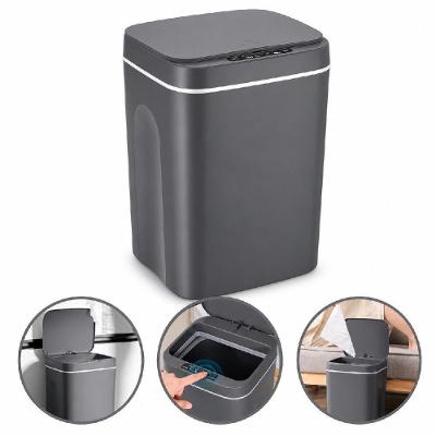 Lixeira Inteligente Automática 16L com Sensor Infravermelho Abertura Touch e Vibração Cinza Yeet