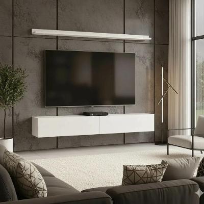 Painel para TV Argon 120CM MDP com Prateleira Aérea Branco Maderatto Móveis