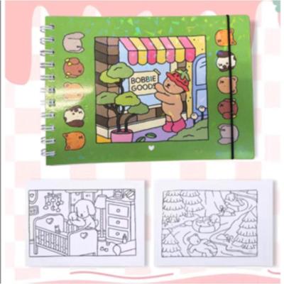 Livro de Colorir Caderno Espiral com Desenhos 48 Páginas A5 Verde