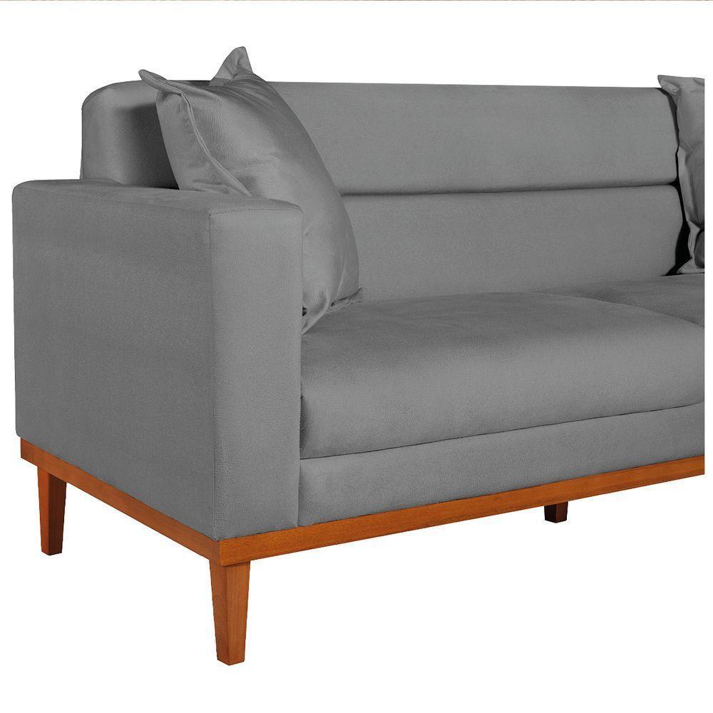 Sofá 2 Lugares Viena Suede Cinza - 3