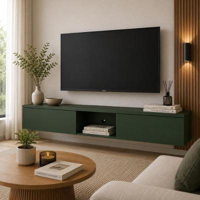 Nicho Basculante para Painel de TV 218CM MDF com 2 Portas Musgo Casa Lar Shop