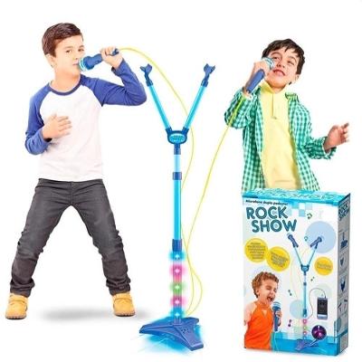 Microfone Infantil Duplo Karaoke Amplificado Conecta Celular Luzes Coloridas Yeet