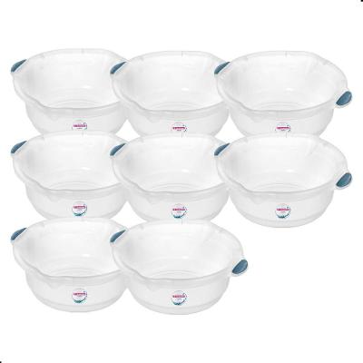 Kit 8 Bacia Plástica Hydrus para Limpeza e Uso Geral Plástico Transparente Sanremo 5L