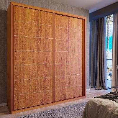 Guarda Roupa Solteiro Titan 2 Portas de Correr 2 Gavetas MDF Naturale Bom Pastor Móveis
