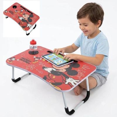 Mesa de Atividades Dobrável Mesa Infantil Mickey Multiuso com Suporte Notebook Amarelo Yeet