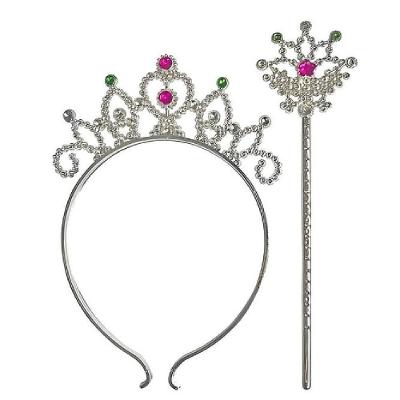 Kit Acessório Princesa Infantil Fantasia Encantada Tiara Coroa Varinha Mágica Yeet