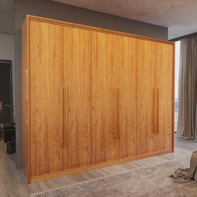 Guarda Roupa Casal Monza 6 Portas de Bater 6 Gavetas MDF Laqueado Naturale 274CM Bom Pastor Móveis