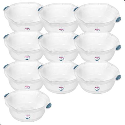 Kit 10 Bacia Plástica Hydrus para Limpeza e Uso Geral Plástico Transparente Sanremo 5L