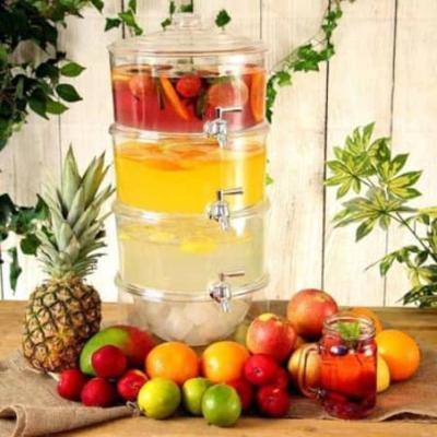 Dispenser de Bebidas Suqueira 3em1 Grande Acrílico Empilhável 10,5L Transparente Yeet