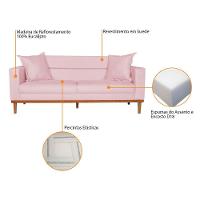 Sofá 2 Lugares Viena Suede Rosa Bebê - 6