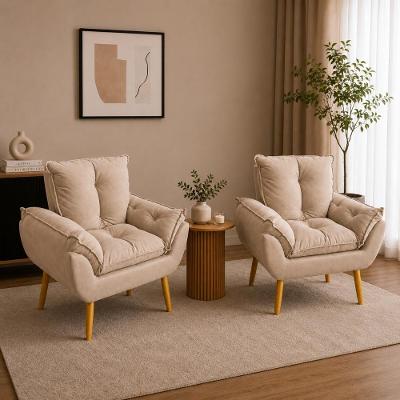 Kit 2 Poltronas Opala Decorativas Estofadas Suede Café Império Decor