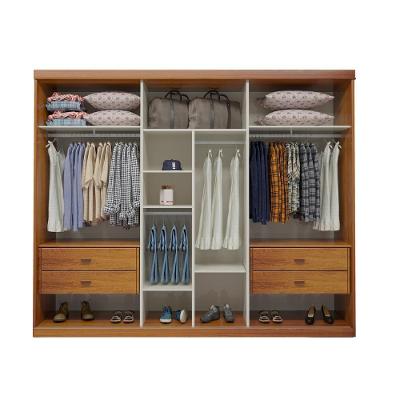 Guarda Roupa Casal Urban 3 Portas Correr 4 Gavetas MDF Naturale-off Bom Pastor Móveis 245CM