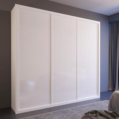 Guarda Roupa Casal Urban 3 Portas de Correr 4 Gavetas MDF Branco Bom Pastor Móveis 245CM