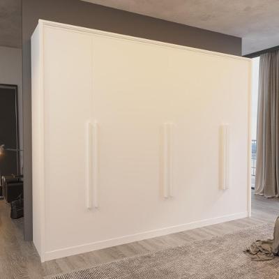 Guarda Roupa Casal Monza 6 Portas de Bater 6 Gavetas MDF Branco Bom Pastor Móveis 274CM
