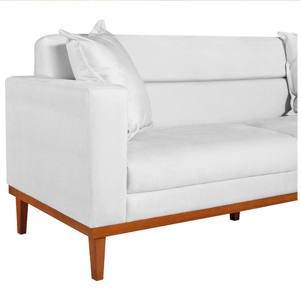 Sofá 2 Lugares Viena Suede Branco - 3