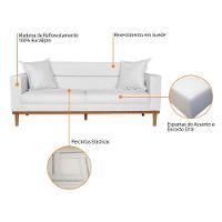 Sofá 2 Lugares Viena Suede Branco - 8