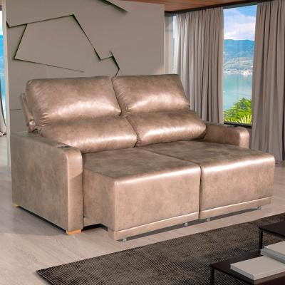 Sofá Lyon 2 Lugares Retrátil e Reclinável 176CM Café Veludo