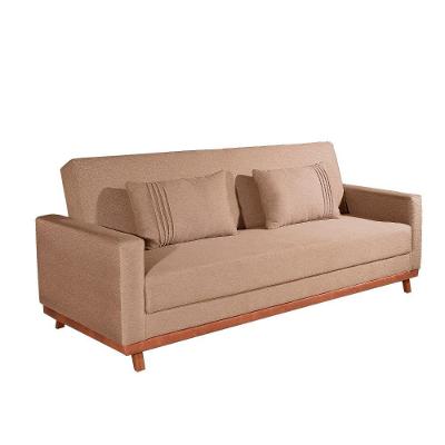 Sofá Cama Yara 3 Lugares Retrátil e Reclinável 205CM Bege Bom Pastor