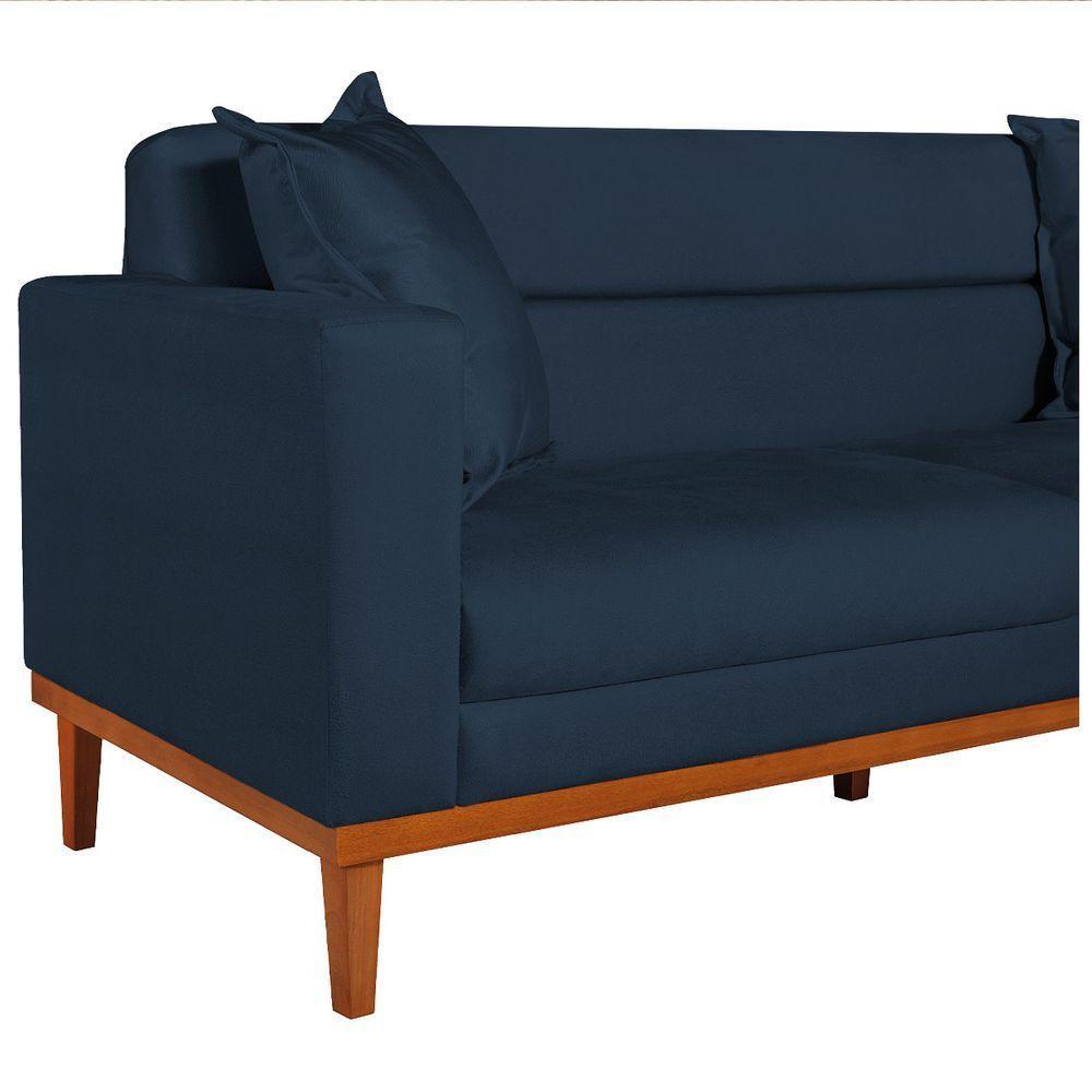 Sofá 2 Lugares Viena Suede Azul Marinho - 3