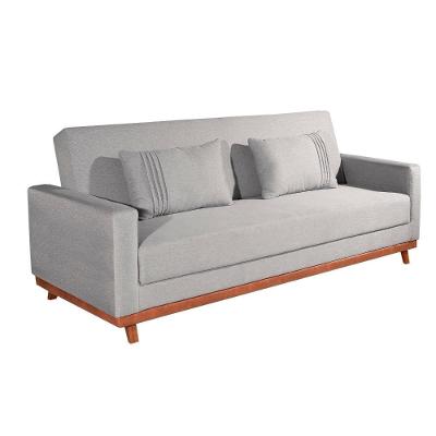 Sofá Cama Yara 3 Lugares Retrátil e Reclinável 205CM Cinza Linho Bom Pastor