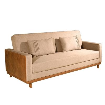 Sofá Cama Yara 3 Lugares Retrátil e Reclinável 205CM Bege Linho Bom Pastor