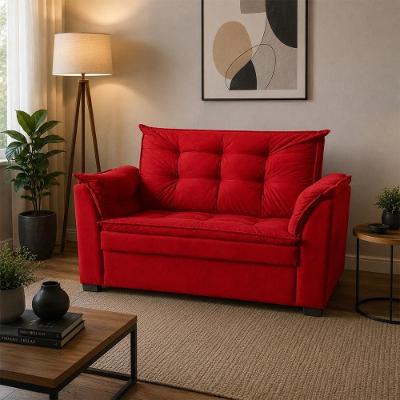 Sofá Alice 2 Lugares Confortável Suede com Espuma D28 Vermelho Império Decor