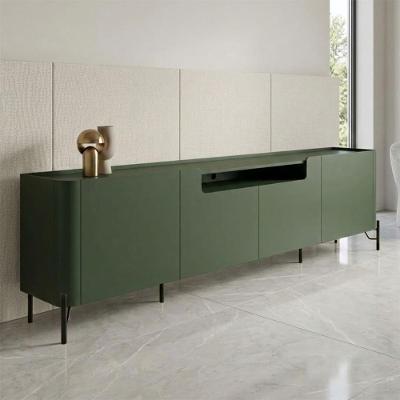 Rack para TV Bend 260CM 100% MDF com 4 Portas Lisas Musgo com Preto