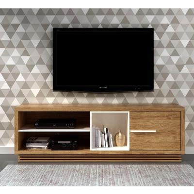Rack para TV Rack Ripado para Tv Até 65 Polegadas com Nicho Central 180CM Marrom Claro Natural Tecno