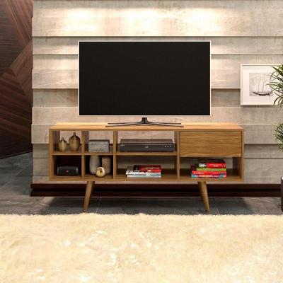Rack para TV 42 Polegadas 136CM com 7 Nichos Gaveta Pé Palito Natural Tecno Mobili