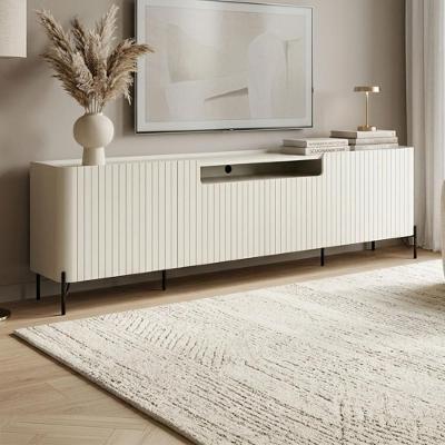 Rack para Sala Bend Brise 220CM 4 Portas MDF Luna com Preto Casa Lar Shop