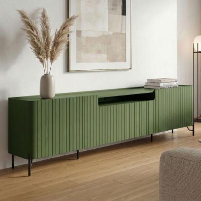 Rack para Sala Bend 260CM MDF 4 Portas Brise Musgo com Preto Casa Lar Shop