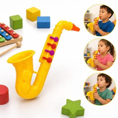 Saxofone Infantil Brinquedo Musical Educativo Amarelo Leve para Crianças Yeet