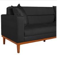 Sofá 2 Lugares Viena Suede Preto - 2