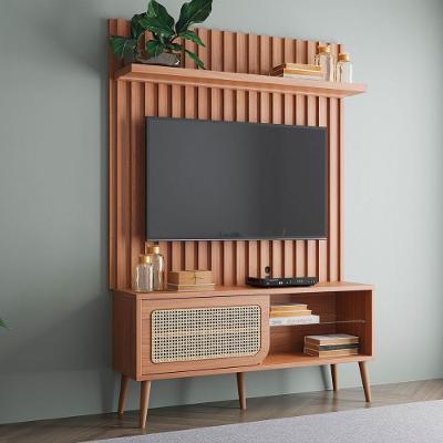 Rack para TV Retrô 197CM MDF com Fita LED Freijó Dalla Costa Móveis