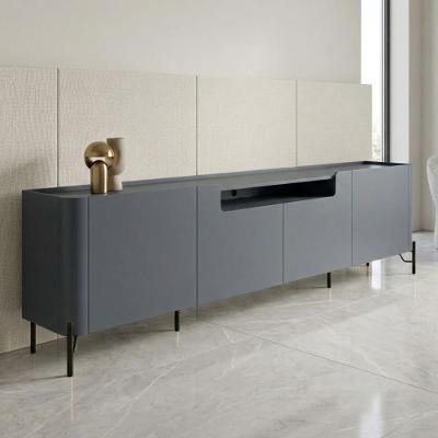 Rack para TV Bend 260CM MDF com 4 Portas Lisas Grigio com Preto Casa Lar Shop