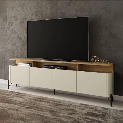 Rack para TV Bend 180CM MDF com 4 Portas Louro e Luna com Preto
