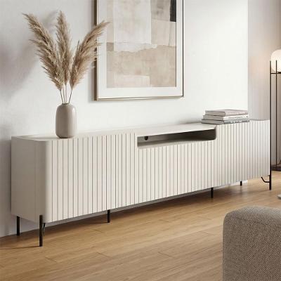 Rack para Sala Bend 260CM 4 Portas Brise Pés Metal 100% MDF Luna com Preto