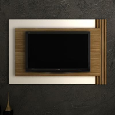Painel para TV Ripado Até 65 180CM MDP Suspenso Natural com Off White