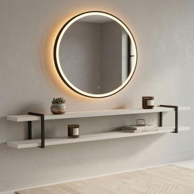 Prateleira Suspensa Multiuso Smart 218CM MDF Suporte Metal Luna com Preto Casa Lar Shop