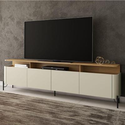 Rack Bancada para TV Louro e Luna 220CM 100% MDF 4 Portas Amadeirado Casa Lar Shop
