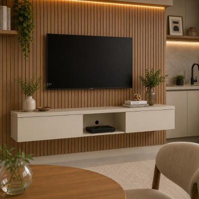 Nicho para Painel de TV Nicho Basculante 260CM MDF Luna Amadeirado Casa Lar Shop